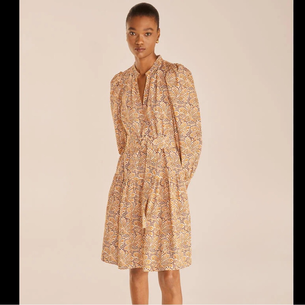 NWT ✨ Rebecca Taylor Speckled Fleur Puff Sleeve Dress Size 4